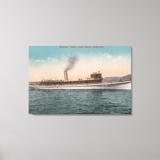 Bod Tahoe, CA - Steamer Tahoe Large Wood Ship Canvas Afdruk (Voorkant)