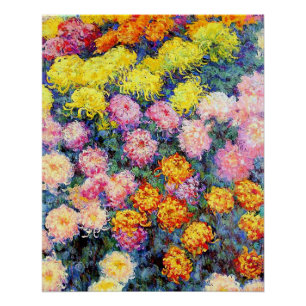 Bod van Chrysanthemums van Monet Perfect Poster