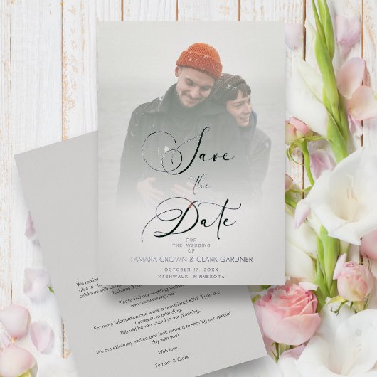 Boda de efectos de efecto de vello de la transpare folie uitnodiging