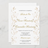 Boda de oro bewerkbaar kaart (Voorkant / Achterkant)