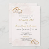 Boda de oro bewerkbaar kaart (Voorkant / Achterkant)