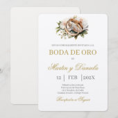 Boda de oro bewerkbaar kaart (Voorkant / Achterkant)
