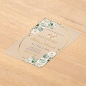 Boda de oro con boho blanco acryl uitnodigingen (Laagn)