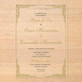 Boda de oro elegante bewerkbaar acryl uitnodigingen (Voorkant)