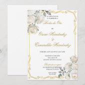 Boda de oro elegante bewerkbaar kaart (Voorkant / Achterkant)