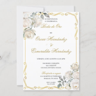 Boda de oro elegante bewerkbaar kaart