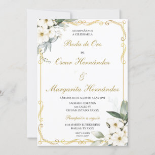 Boda de oro elegante bewerkbaar kaart