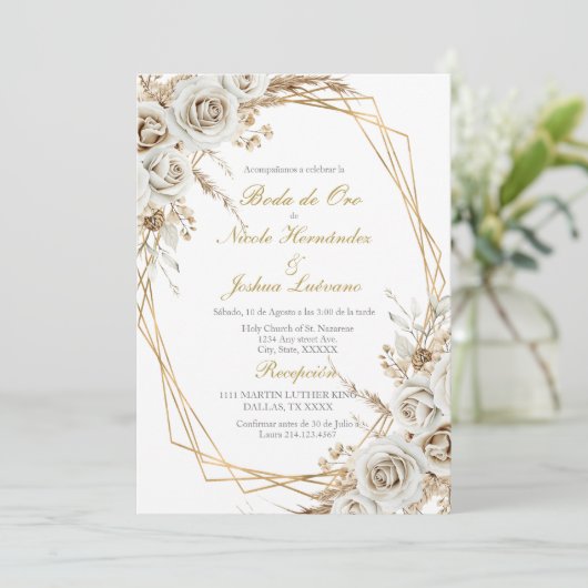 Boda de oro wedding invitation (Debout devant)