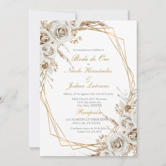 Boda de oro wedding invitation kaart (Voorkant)