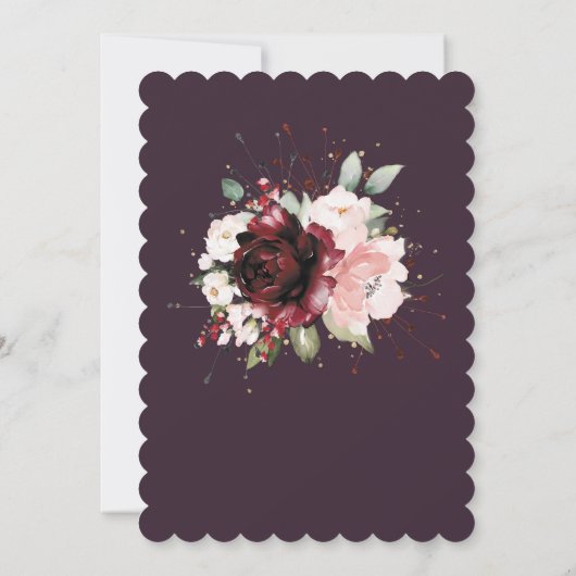 Boda en oro burdeos y rosa rubor kaart (Achterkant)
