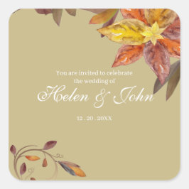 Boda Otoñal Vierkante Sticker