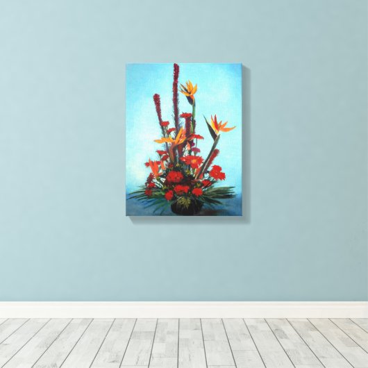 Bodegón de flores/Still life of flowers Canvas Afdruk (Insitu (Houten vloer))