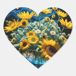 Bodegón Flores y Noche 1 - 001 Hart Sticker