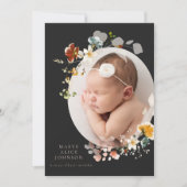 Bodemaankondigingen zwarte botanische  foto's kaart (Voorkant)