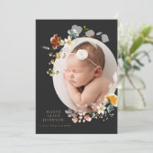 Bodemaankondigingen zwarte botanische  foto's kaart (Staand voorkant)