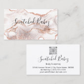 Bodemafdekking met QRCODE-marmer van koper Visitekaartje (Voorkant / Achterkant)