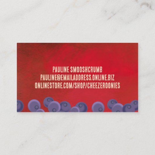 Bodembakkersbruiloft in de bosbessen visitekaartje (Achterkant)