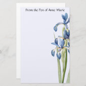 Bodemblauw Iris Flowers Floral Stationery Briefpapier (Voorkant / Achterkant)