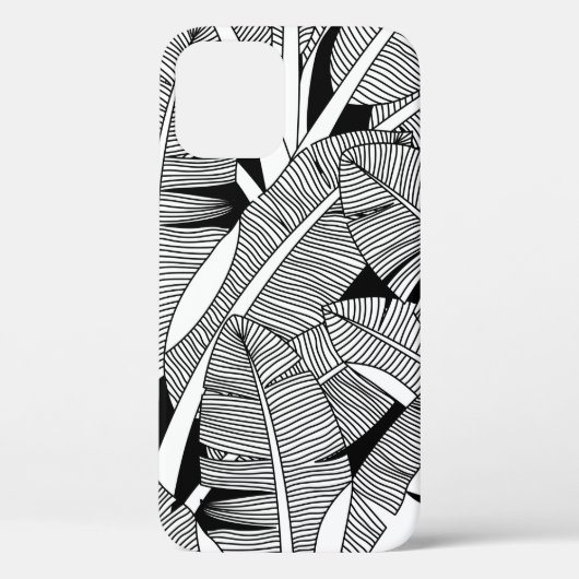 Bodemboom, plant en palmboom, zwart-wit Case-Mate iPhone case (Achterkant)