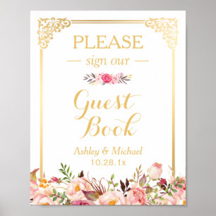 Bodembord voor gasten    Lijst Floral Poster
