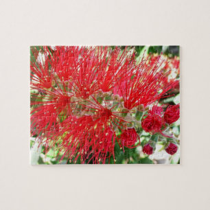 Bodemborstelventilator Rode tropische Floral Legpuzzel