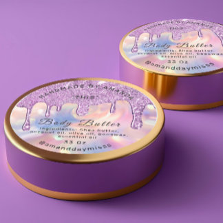 Bodembutter Verpakking Roos Drijft Paars Ronde Sticker