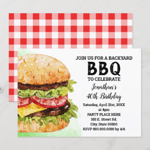 Bodembyfeest op BBQ-verjaardag waterverf Kaart