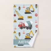 Bodemconstructiepatroon voor booys Cute Blue Digge Bad Handdoek (Handdoek)