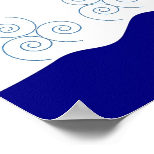 Bodemgarnaal, bloesem op blauw van de marine poster (Hoek)