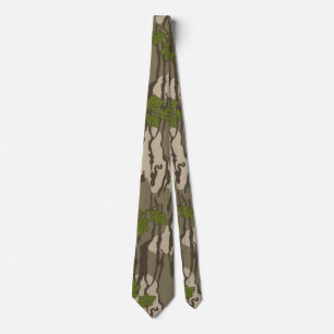 Bodemlanden camouflage eikenboom bladpatroon stropdas