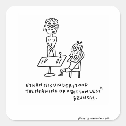 bodemloze brunch vierkante sticker (Voorkant)