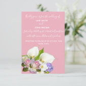 Bodempastel, bloemig en roze thema kaart (Staand voorkant)