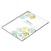 Bodemplanner - Aangepaste naam Floral-laptop Notitieboek (Linkerzijde)