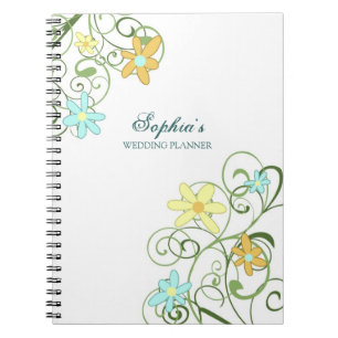 Bodemplanner - Aangepaste naam Floral-laptop Notitieboek