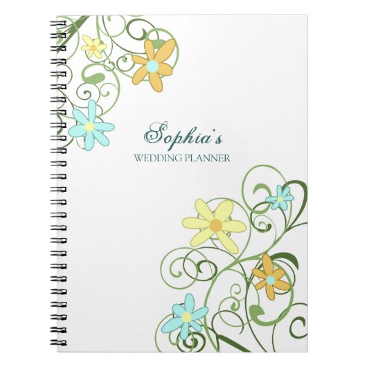 Bodemplanner - Aangepaste naam Floral-laptop Notitieboek (Voorkant)