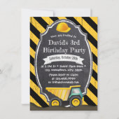 Bodempomp Truck Birthday Party Kaart (Voorkant)