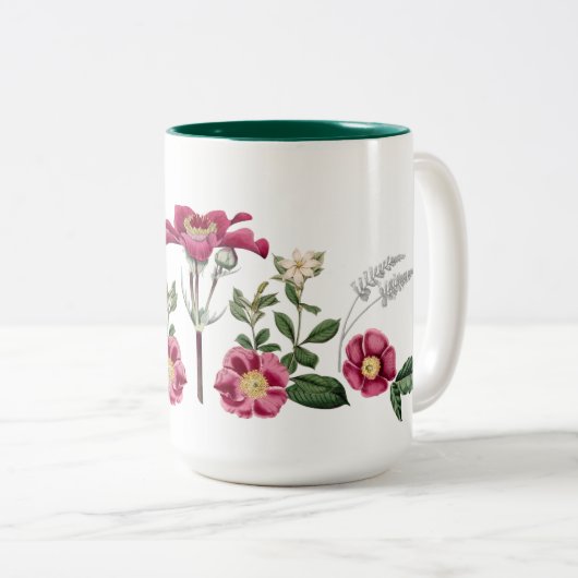 BodemRozen Botanische KunstMok Tweekleurige Koffiemok (Voorkant rechts)