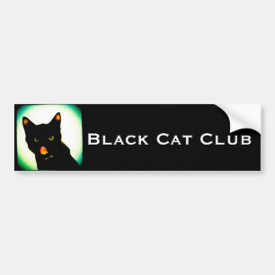 Bodemsticker voor zwarte katteclub bumpersticker