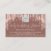 Bodemverzorging QRCode Logo Roos Glitter Visitekaartje (Achterkant)