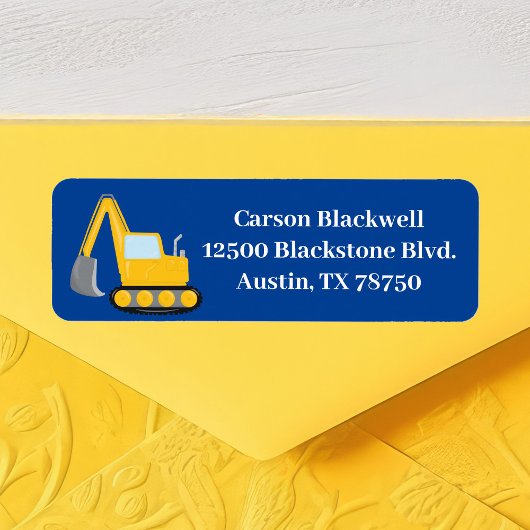 Bodemvoertuigbakken Blauw Kinder retouradres Etiket