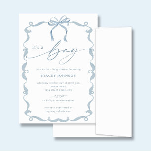 BODHI   Baby Shower Uitnodiging Het is een Jongen 