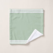 Bodhi Leaf et trois bandes sur Laurel Green (Gant de toilette)