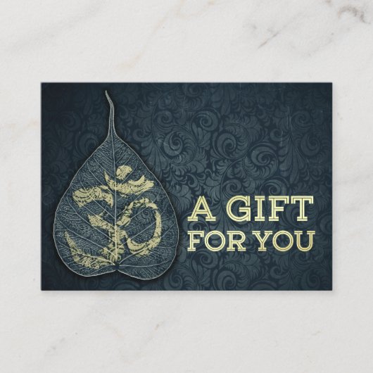 Bodhi Leaf OM Symbole YOGA Studio Certificat cadea (Devant)