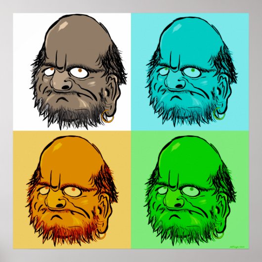 Bodhidharma Pop Art Poster (Voorkant)
