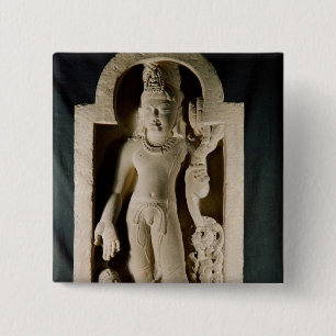 Bodhisattva Padmapani, Sarnath Vierkante Button 5,1 Cm