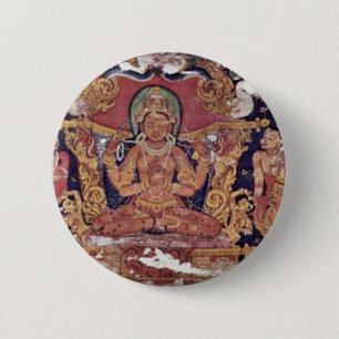 Bodhisattva Prajnaparamita " door Indischer Maler Ronde Button 5,7 Cm