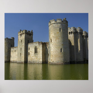 Bodiam Castle (1385), gereflecteerd in mot, Oost Poster