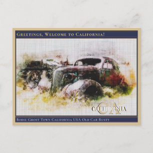 Bodie Ghost Town California USA Old Car Rusty Pos Briefkaart