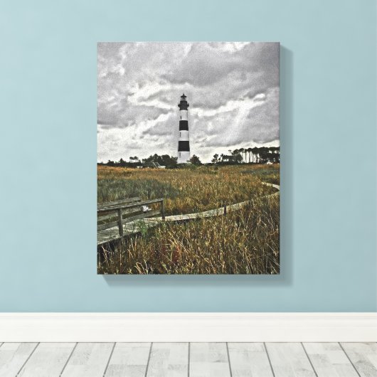 Bodie Island Lighthouse Canvas Afdruk (Insitu (Houten vloer))