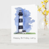 Bodie Island Lighthouse carte d'anniversaire perso (Fleur jaune)